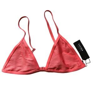 Tavik Swimwear Pink Camellia Amalfi Jett Textured Triangle Swim Suit Bikini Top